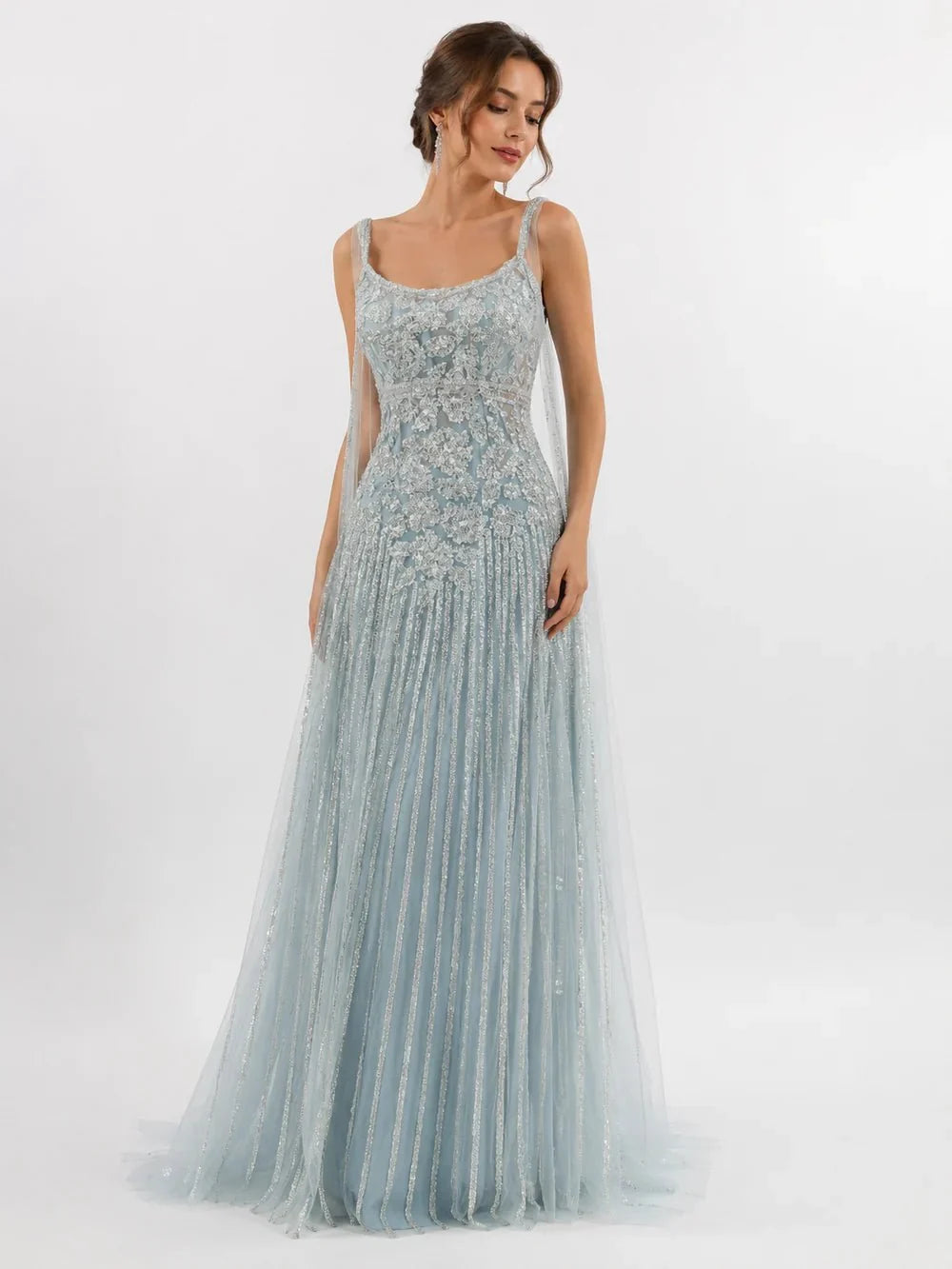 Embellished Cape Gown - ALBOUSHIYA - district 5 - dubai - riyadh - abaya - dresses - designers - evening wear - luxury - elegance - craftsmanship - gowns - cocktail dresses - collections - georges