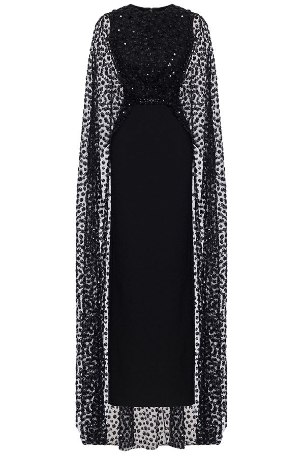 Embellished Cape Gown - ALBOUSHIYA - district 5 - dubai - riyadh - abaya - dresses - designers - evening wear - luxury - elegance - craftsmanship - gowns - cocktail dresses - collections - georges