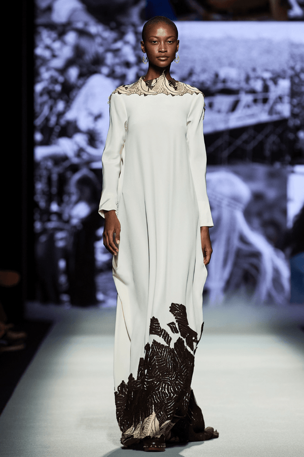 Embellished Collar Silk Caftan Gown - ALBOUSHIYA - district 5 - dubai - riyadh - abaya - dresses - designers - evening wear - luxury - elegance - craftsmanship - gowns - cocktail dresses - collections - georges