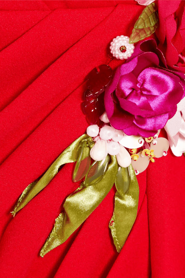 Embellished Ruffled Crepe de Chine Gown - ALBOUSHIYA - district 5 - dubai - riyadh - abaya - dresses - designers - evening wear - luxury - elegance - craftsmanship - gowns - cocktail dresses - collections - georges