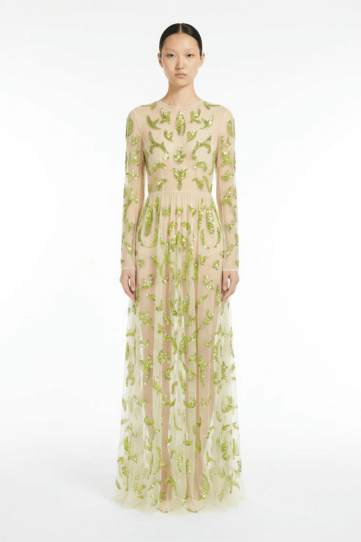 Embellished Tulle Evening Gown - ALBOUSHIYA - district 5 - dubai - riyadh - abaya - dresses - designers - evening wear - luxury - elegance - craftsmanship - gowns - cocktail dresses - collections - georges