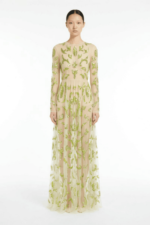 Embellished Tulle Evening Gown - ALBOUSHIYA - district 5 - dubai - riyadh - abaya - dresses - designers - evening wear - luxury - elegance - craftsmanship - gowns - cocktail dresses - collections - georges
