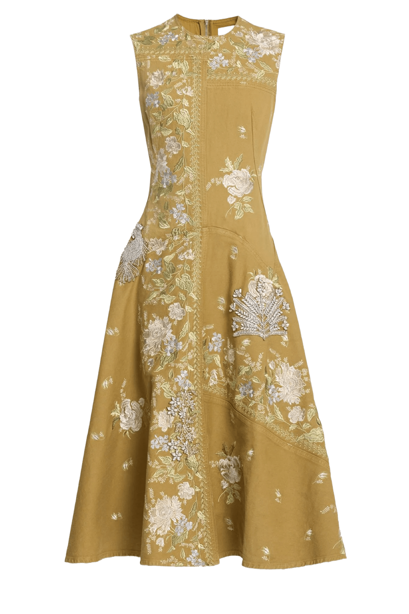 Embroidered Denim Midi Hourglass Dress - ALBOUSHIYA - district 5 - dubai - riyadh - abaya - dresses - designers - evening wear - luxury - elegance - craftsmanship - gowns - cocktail dresses - collections - georges