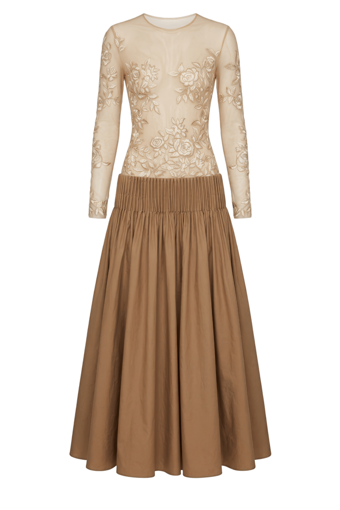 Embroidered Illusion Bodice Gown - ALBOUSHIYA - district 5 - dubai - riyadh - abaya - dresses - designers - evening wear - luxury - elegance - craftsmanship - gowns - cocktail dresses - collections - georges