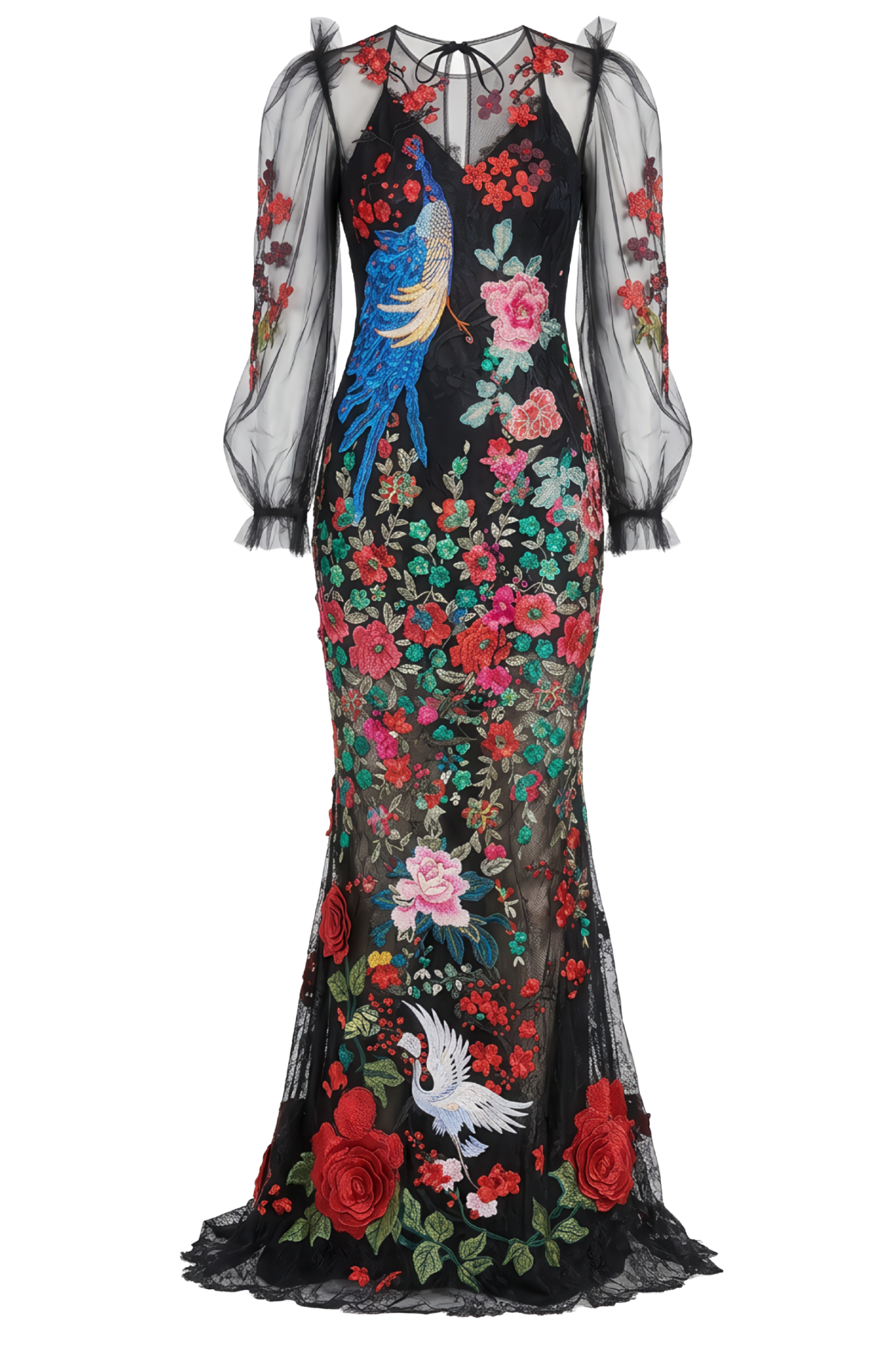 Embroidered Tulle Gown - ALBOUSHIYA - district 5 - dubai - riyadh - abaya - dresses - designers - evening wear - luxury - elegance - craftsmanship - gowns - cocktail dresses - collections - georges