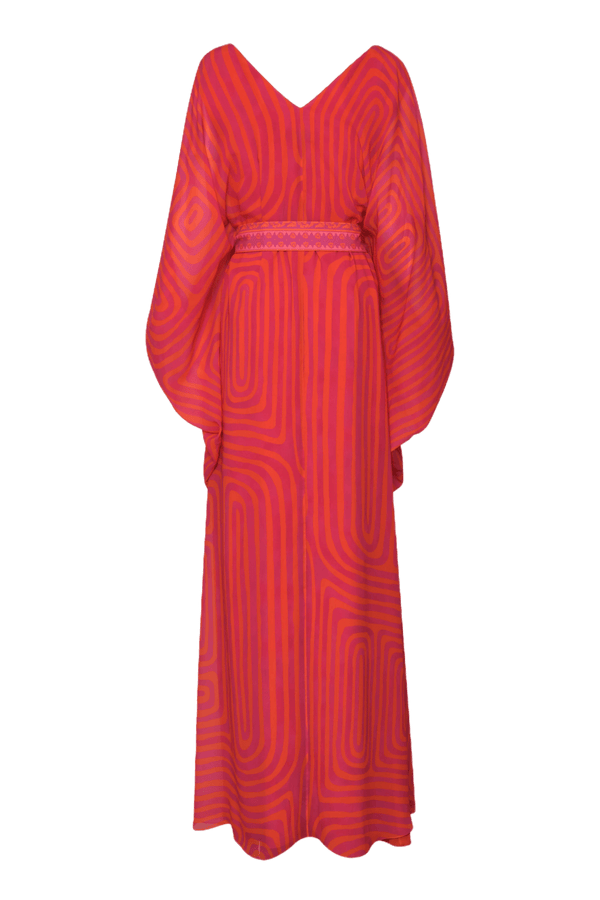 Eva Belted Chiffon Caftan - ALBOUSHIYA - district 5 - dubai - riyadh - abaya - dresses - designers - evening wear - luxury - elegance - craftsmanship - gowns - cocktail dresses - collections - georges