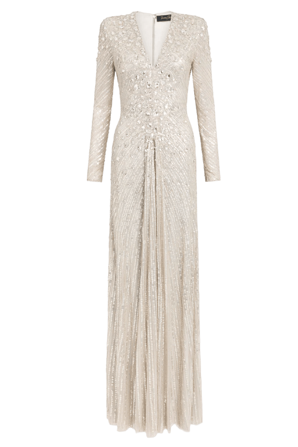 Eve Gown in Platinum - ALBOUSHIYA - district 5 - dubai - riyadh - abaya - dresses - designers - evening wear - luxury - elegance - craftsmanship - gowns - cocktail dresses - collections - georges