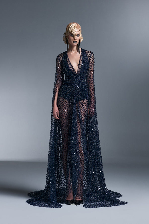Evening Gown - ALBOUSHIYA - district 5 - dubai - riyadh - abaya - dresses - designers - evening wear - luxury - elegance - craftsmanship - gowns - cocktail dresses - collections - georges