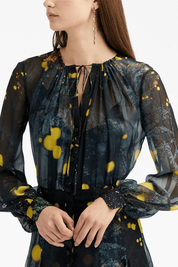 Firefly Satin Chiffon Maxi Dress - ALBOUSHIYA - district 5 - dubai - riyadh - abaya - dresses - designers - evening wear - luxury - elegance - craftsmanship - gowns - cocktail dresses - collections - georges