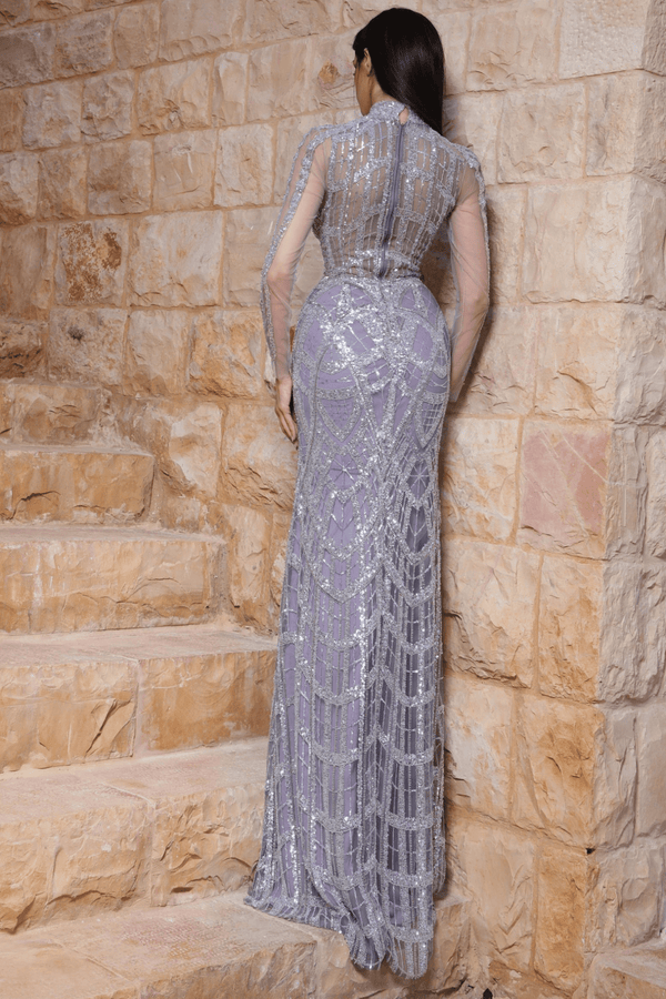Fitted Mermaid Silhouette Gown - ALBOUSHIYA - district 5 - dubai - riyadh - abaya - dresses - designers - evening wear - luxury - elegance - craftsmanship - gowns - cocktail dresses - collections - georges