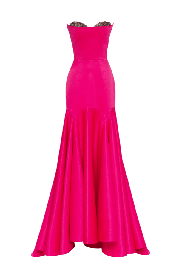 Fitted Strapless Gown - ALBOUSHIYA - district 5 - dubai - riyadh - abaya - dresses - designers - evening wear - luxury - elegance - craftsmanship - gowns - cocktail dresses - collections - georges