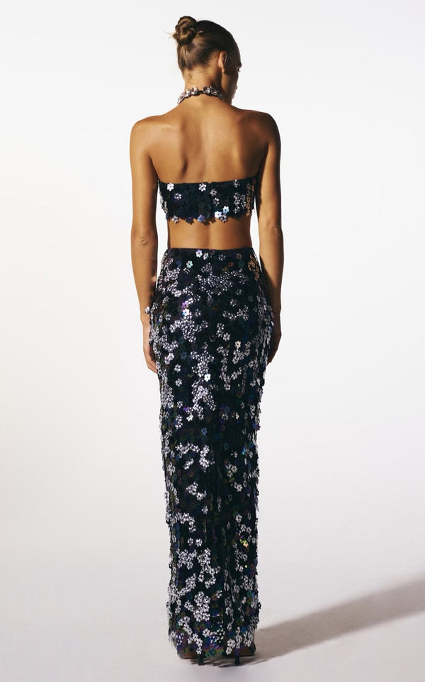 Flirty Fleur Top and Skirt - ALBOUSHIYA - district 5 - dubai - riyadh - abaya - dresses - designers - evening wear - luxury - elegance - craftsmanship - gowns - cocktail dresses - collections - georges