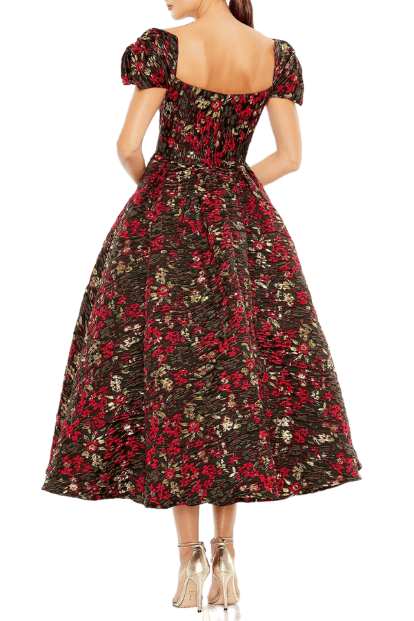 Floral Brocade Dress - ALBOUSHIYA - district 5 - dubai - riyadh - abaya - dresses - designers - evening wear - luxury - elegance - craftsmanship - gowns - cocktail dresses - collections - georges
