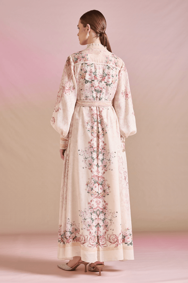 Floral Caftan Dress - ALBOUSHIYA - district 5 - dubai - riyadh - abaya - dresses - designers - evening wear - luxury - elegance - craftsmanship - gowns - cocktail dresses - collections - georges