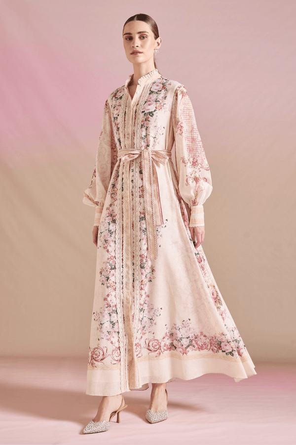 Floral Caftan Dress - ALBOUSHIYA - district 5 - dubai - riyadh - abaya - dresses - designers - evening wear - luxury - elegance - craftsmanship - gowns - cocktail dresses - collections - georges
