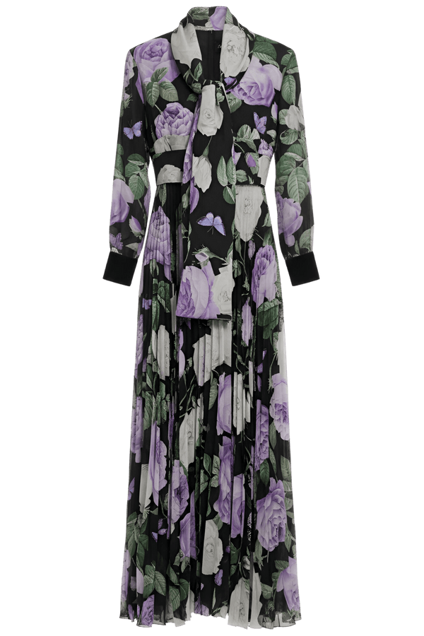 Floral Chiffon Gown - ALBOUSHIYA - district 5 - dubai - riyadh - abaya - dresses - designers - evening wear - luxury - elegance - craftsmanship - gowns - cocktail dresses - collections - georges