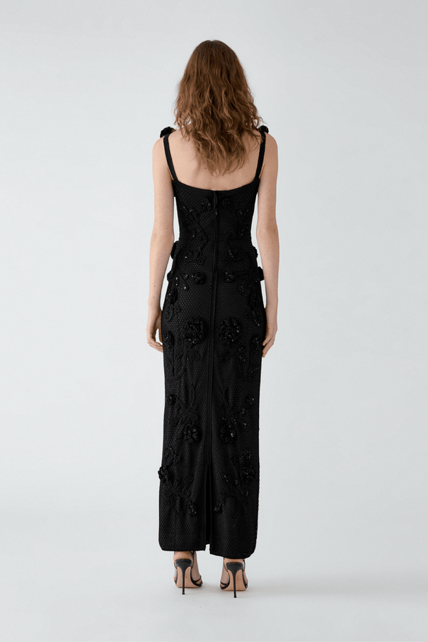 Floral Crochet Dress - ALBOUSHIYA - district 5 - dubai - riyadh - abaya - dresses - designers - evening wear - luxury - elegance - craftsmanship - gowns - cocktail dresses - collections - georges