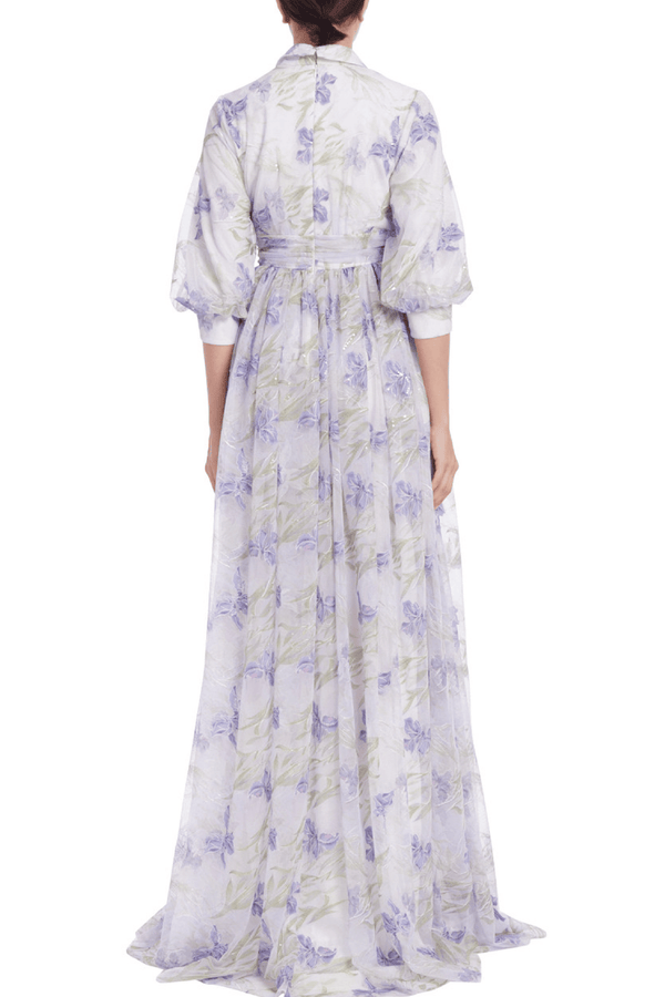 Floral Embroidered Gown - ALBOUSHIYA - district 5 - dubai - riyadh - abaya - dresses - designers - evening wear - luxury - elegance - craftsmanship - gowns - cocktail dresses - collections - georges