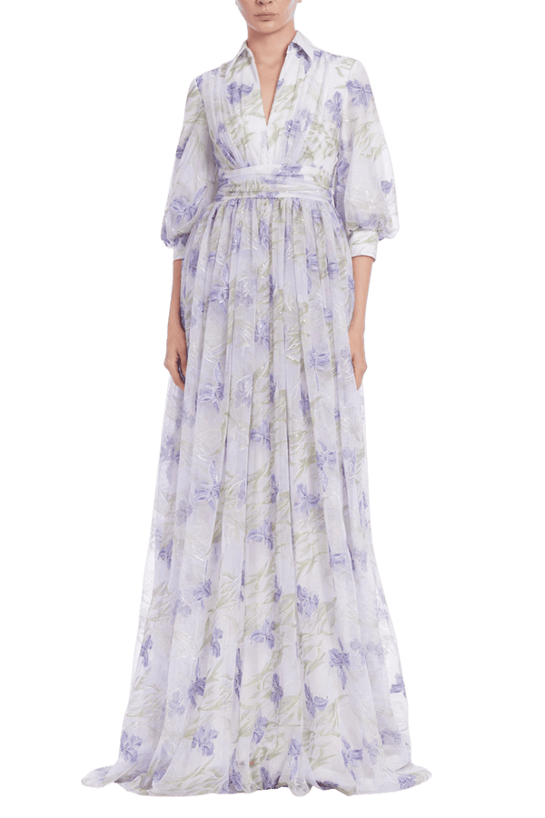 Floral Embroidered Gown - ALBOUSHIYA - district 5 - dubai - riyadh - abaya - dresses - designers - evening wear - luxury - elegance - craftsmanship - gowns - cocktail dresses - collections - georges