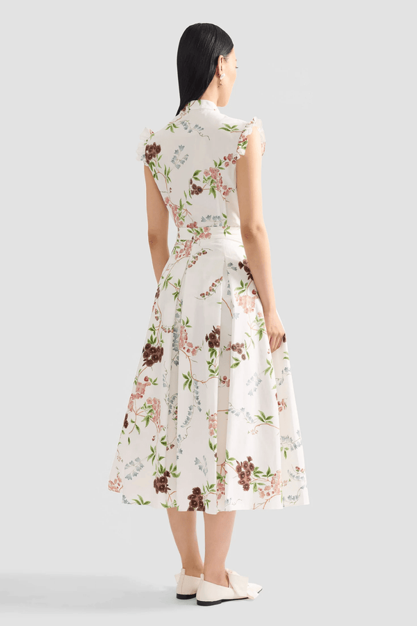 Floral Print Cotton Midi Full Skirt - ALBOUSHIYA - district 5 - dubai - riyadh - abaya - dresses - designers - evening wear - luxury - elegance - craftsmanship - gowns - cocktail dresses - collections - georges