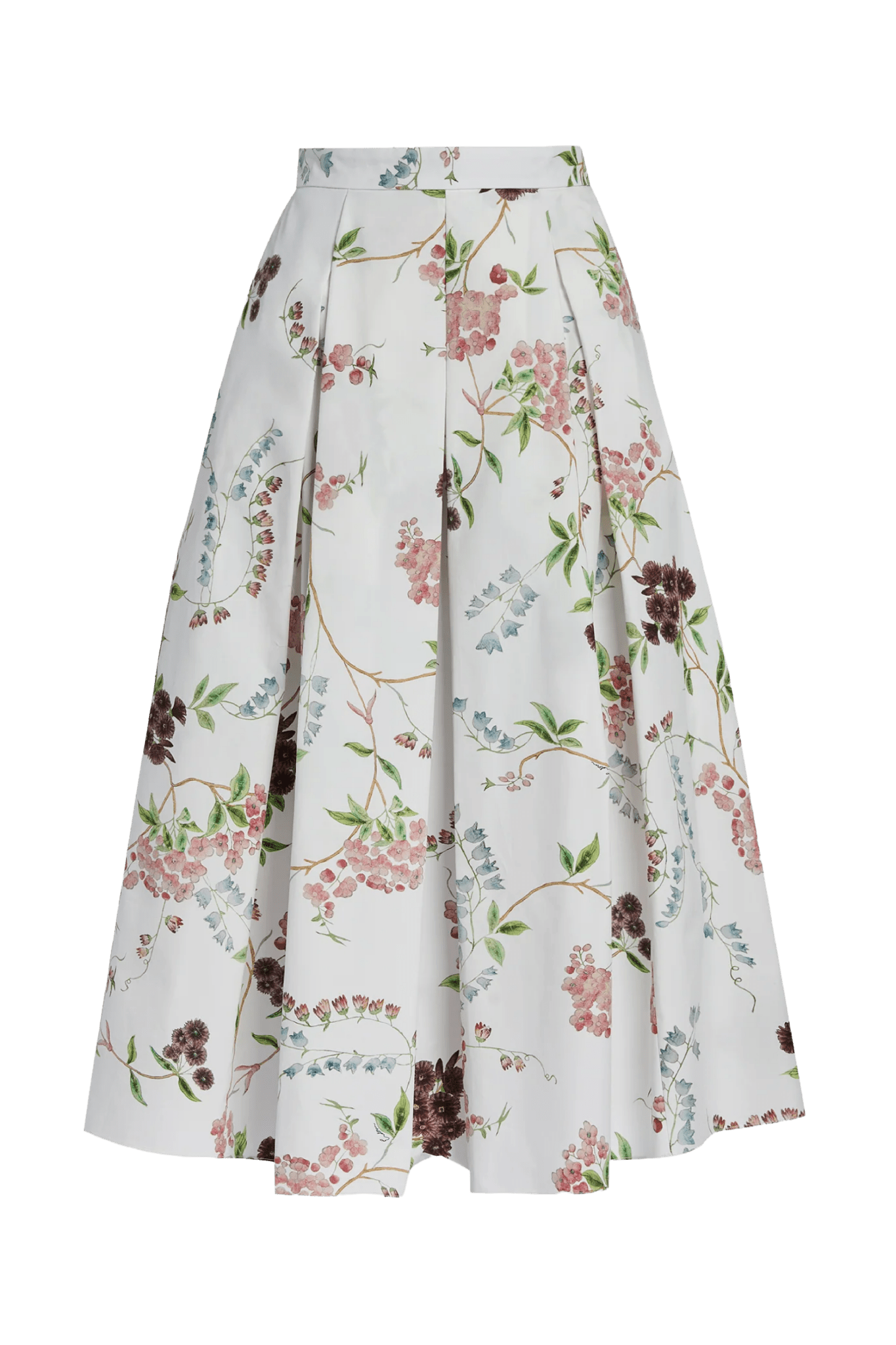 Floral Print Cotton Midi Full Skirt - ALBOUSHIYA - district 5 - dubai - riyadh - abaya - dresses - designers - evening wear - luxury - elegance - craftsmanship - gowns - cocktail dresses - collections - georges