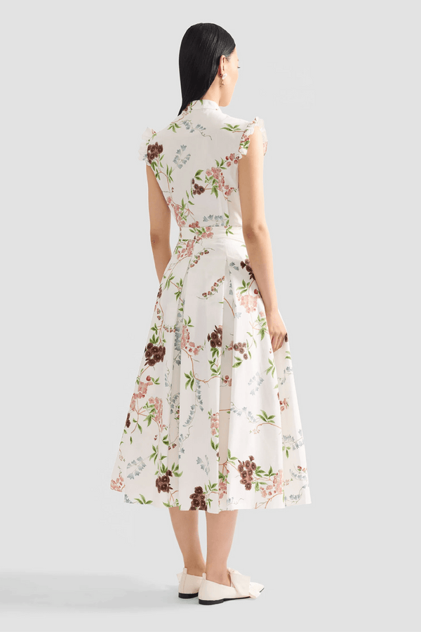 Floral Print Cotton Sleeveless Shirt - ALBOUSHIYA - district 5 - dubai - riyadh - abaya - dresses - designers - evening wear - luxury - elegance - craftsmanship - gowns - cocktail dresses - collections - georges