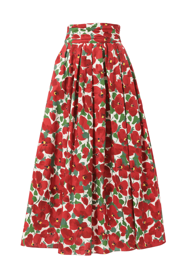 Floral - Print Cummerbund Midi Skirt - ALBOUSHIYA - district 5 - dubai - riyadh - abaya - dresses - designers - evening wear - luxury - elegance - craftsmanship - gowns - cocktail dresses - collections - georges