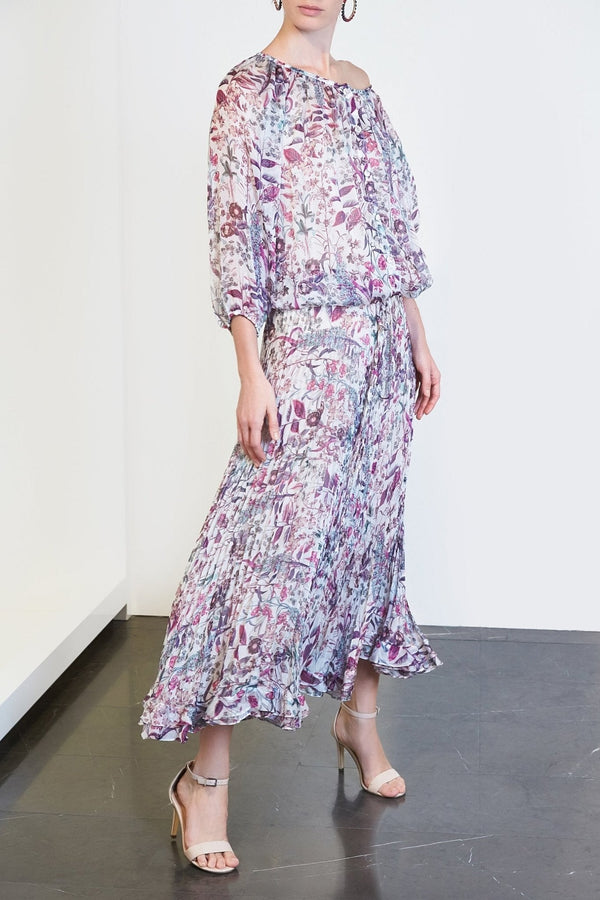 Floral Silk Blouse - ALBOUSHIYA - district 5 - dubai - riyadh - abaya - dresses - designers - evening wear - luxury - elegance - craftsmanship - gowns - cocktail dresses - collections - georges