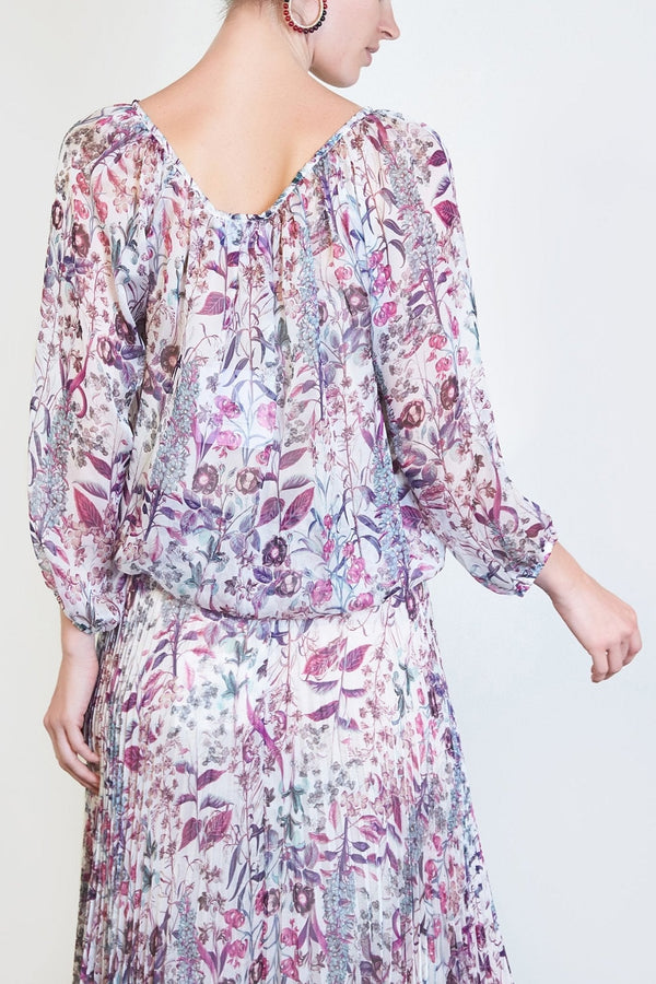 Floral Silk Blouse - ALBOUSHIYA - district 5 - dubai - riyadh - abaya - dresses - designers - evening wear - luxury - elegance - craftsmanship - gowns - cocktail dresses - collections - georges