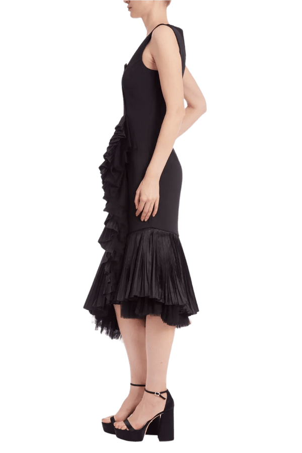 Flounced Tulle Hem Cocktail Dress - ALBOUSHIYA - district 5 - dubai - riyadh - abaya - dresses - designers - evening wear - luxury - elegance - craftsmanship - gowns - cocktail dresses - collections - georges