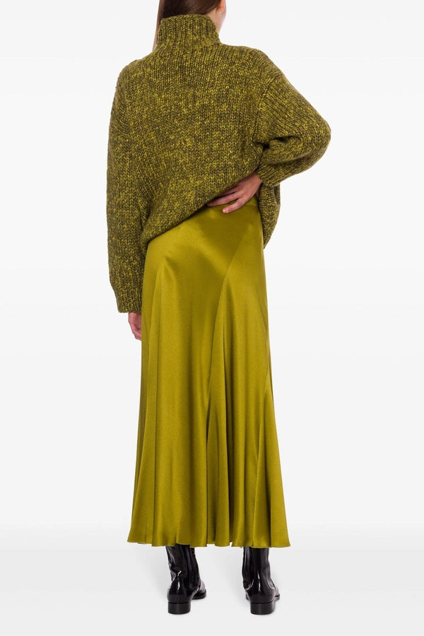 Fluted Satin Skirt - ALBOUSHIYA - district 5 - dubai - riyadh - abaya - dresses - designers - evening wear - luxury - elegance - craftsmanship - gowns - cocktail dresses - collections - georges