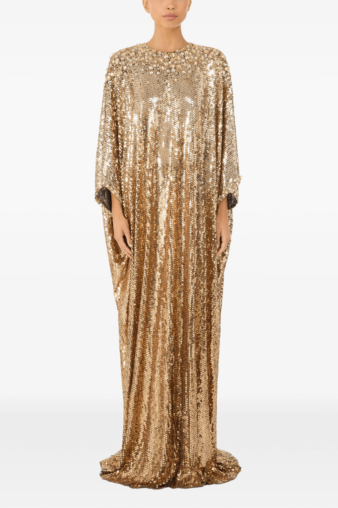 Fontaine Sequin Embellished Caftan - ALBOUSHIYA - district 5 - dubai - riyadh - abaya - dresses - designers - evening wear - luxury - elegance - craftsmanship - gowns - cocktail dresses - collections - georges