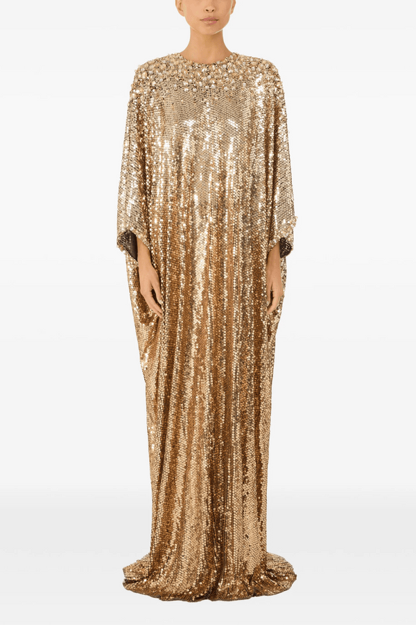 Fontaine Sequin Embellished Caftan - ALBOUSHIYA - district 5 - dubai - riyadh - abaya - dresses - designers - evening wear - luxury - elegance - craftsmanship - gowns - cocktail dresses - collections - georges
