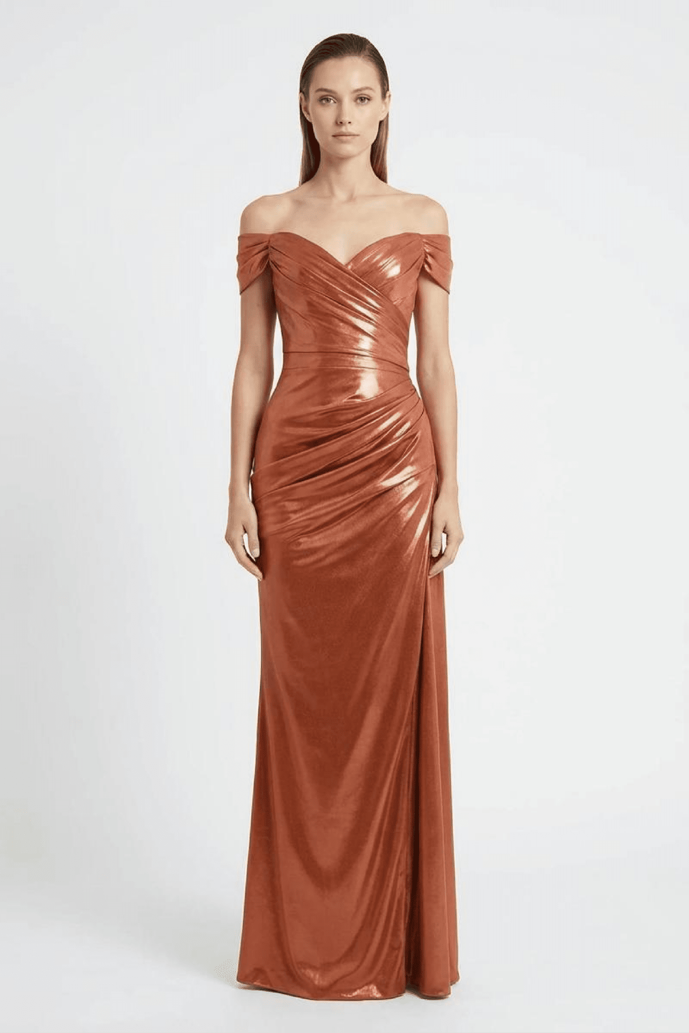 Gaia Glossy Long Dress - ALBOUSHIYA - district 5 - dubai - riyadh - abaya - dresses - designers - evening wear - luxury - elegance - craftsmanship - gowns - cocktail dresses - collections - georges