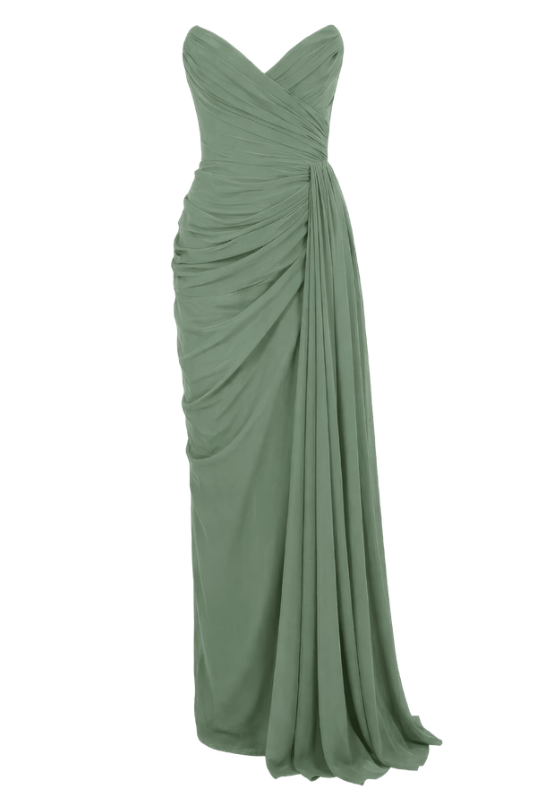 Gaia Silk Dress - ALBOUSHIYA - district 5 - dubai - riyadh - abaya - dresses - designers - evening wear - luxury - elegance - craftsmanship - gowns - cocktail dresses - collections - georges