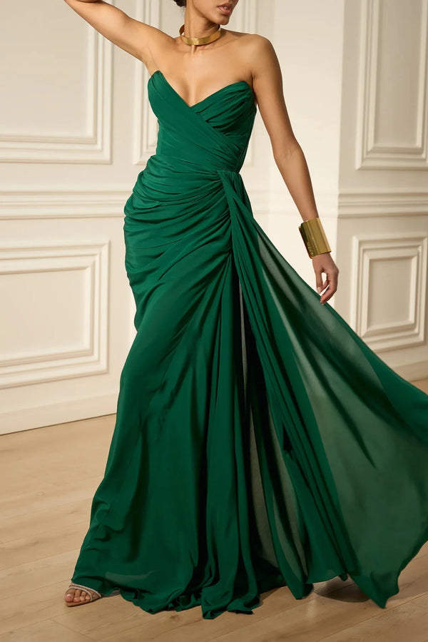 Gaia Silk Dress - ALBOUSHIYA - district 5 - dubai - riyadh - abaya - dresses - designers - evening wear - luxury - elegance - craftsmanship - gowns - cocktail dresses - collections - georges
