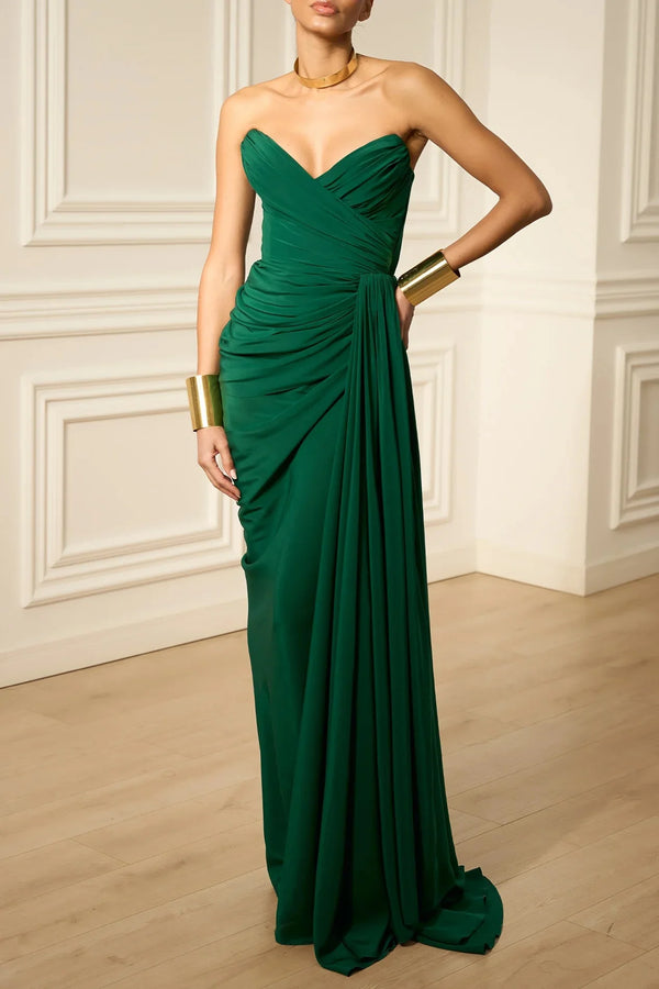 Gaia Silk Dress - ALBOUSHIYA - district 5 - dubai - riyadh - abaya - dresses - designers - evening wear - luxury - elegance - craftsmanship - gowns - cocktail dresses - collections - georges