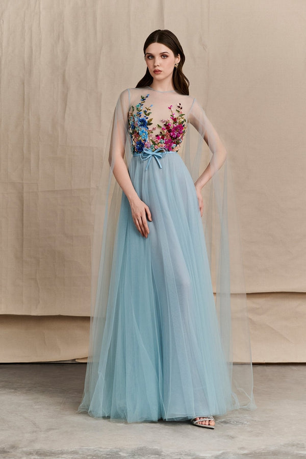 Garden Ocean Gown - ALBOUSHIYA - district 5 - dubai - riyadh - abaya - dresses - designers - evening wear - luxury - elegance - craftsmanship - gowns - cocktail dresses - collections - georges