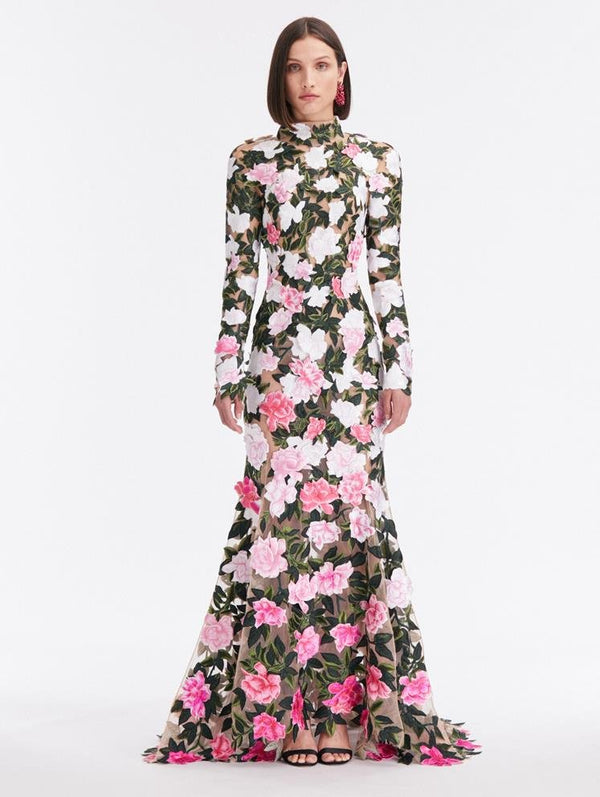 Gardenia Threadwork Gown - ALBOUSHIYA - district 5 - dubai - riyadh - abaya - dresses - designers - evening wear - luxury - elegance - craftsmanship - gowns - cocktail dresses - collections - georges