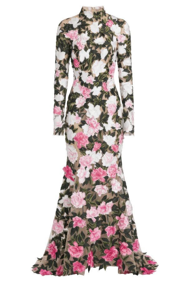 Gardenia Threadwork Gown - ALBOUSHIYA - district 5 - dubai - riyadh - abaya - dresses - designers - evening wear - luxury - elegance - craftsmanship - gowns - cocktail dresses - collections - georges