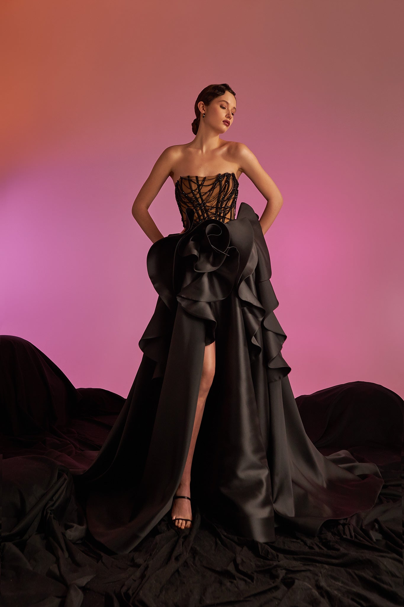 Geneva Gown - ALBOUSHIYA - district 5 - dubai - riyadh - abaya - dresses - designers - evening wear - luxury - elegance - craftsmanship - gowns - cocktail dresses - collections - georges