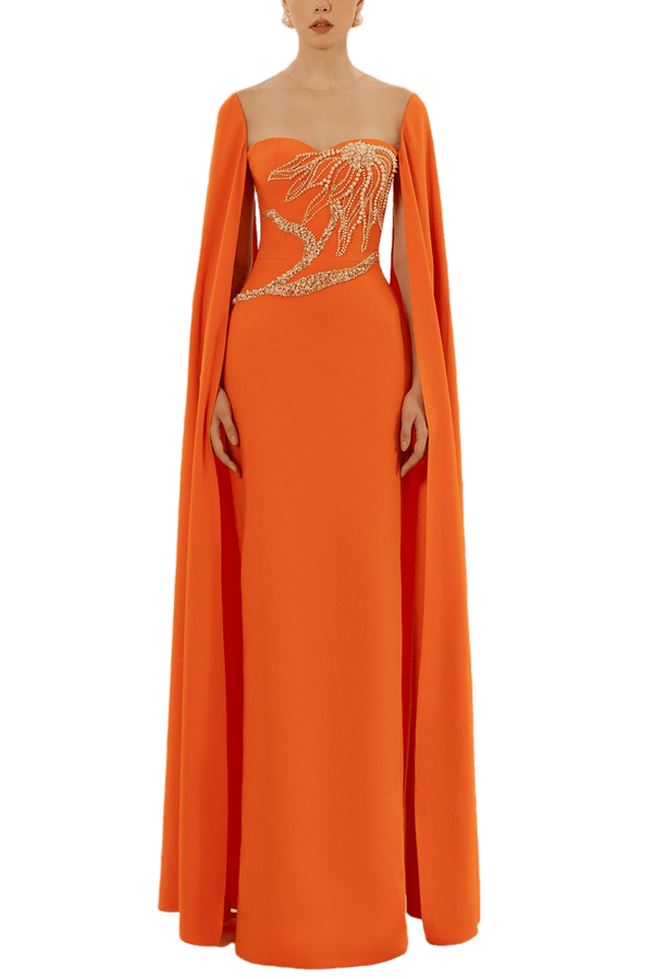 Genevieve Crepe Dress - ALBOUSHIYA - district 5 - dubai - riyadh - abaya - dresses - designers - evening wear - luxury - elegance - craftsmanship - gowns - cocktail dresses - collections - georges
