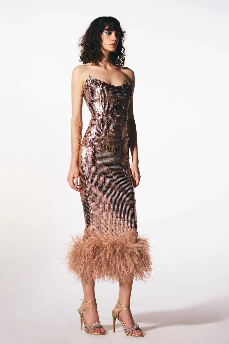 Ginger Dress in Bronze - ALBOUSHIYA - district 5 - dubai - riyadh - abaya - dresses - designers - evening wear - luxury - elegance - craftsmanship - gowns - cocktail dresses - collections - georges