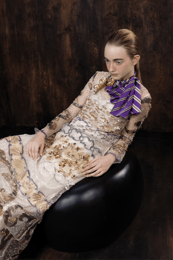 Gussel Dress - ALBOUSHIYA - district 5 - dubai - riyadh - abaya - dresses - designers - evening wear - luxury - elegance - craftsmanship - gowns - cocktail dresses - collections - georges