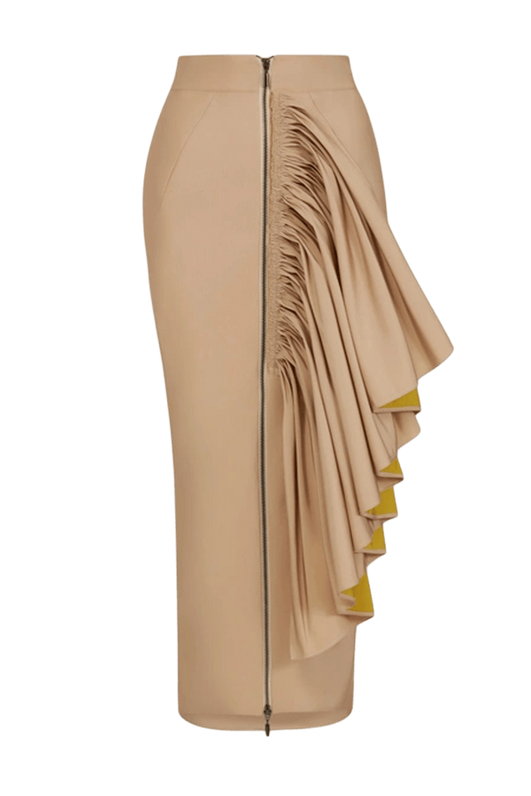 Immaculate Ruffle Skirt - ALBOUSHIYA - district 5 - dubai - riyadh - abaya - dresses - designers - evening wear - luxury - elegance - craftsmanship - gowns - cocktail dresses - collections - georges