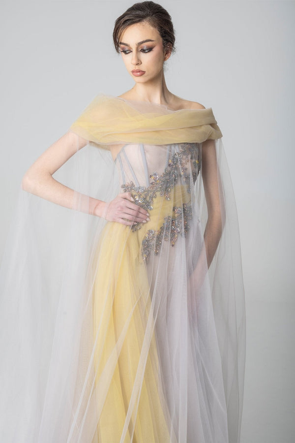 Indonesia Gown - ALBOUSHIYA - district 5 - dubai - riyadh - abaya - dresses - designers - evening wear - luxury - elegance - craftsmanship - gowns - cocktail dresses - collections - georges