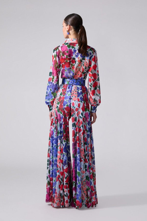 Jardin Print Palazzo Pants - ALBOUSHIYA - district 5 - dubai - riyadh - abaya - dresses - designers - evening wear - luxury - elegance - craftsmanship - gowns - cocktail dresses - collections - georges