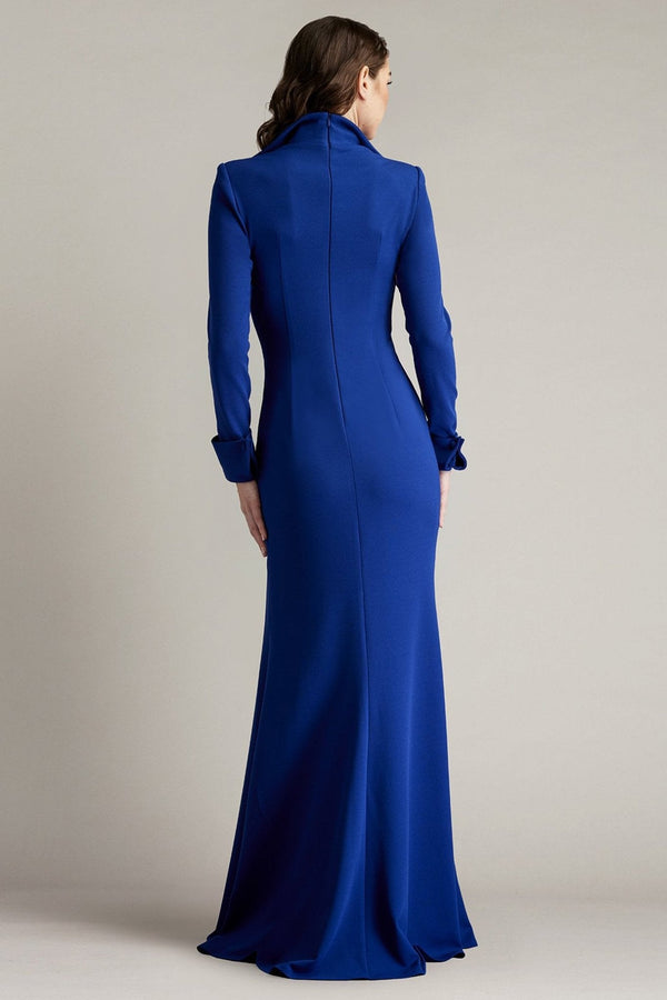 Jerico Ruched French Cuff Gown - ALBOUSHIYA - district 5 - dubai - riyadh - abaya - dresses - designers - evening wear - luxury - elegance - craftsmanship - gowns - cocktail dresses - collections - georges
