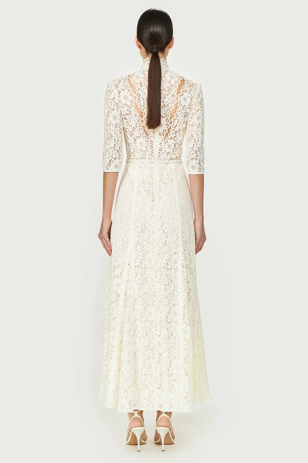 Junia Corded Lace Gown - ALBOUSHIYA - district 5 - dubai - riyadh - abaya - dresses - designers - evening wear - luxury - elegance - craftsmanship - gowns - cocktail dresses - collections - georges