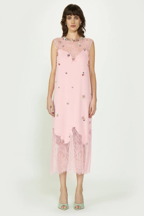 Keeva Crystal Crepe Dress - ALBOUSHIYA - district 5 - dubai - riyadh - abaya - dresses - designers - evening wear - luxury - elegance - craftsmanship - gowns - cocktail dresses - collections - georges